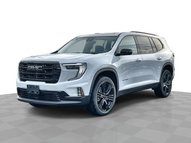2026 GMC Acadia Elevation in Summit White — front three-quarter view
