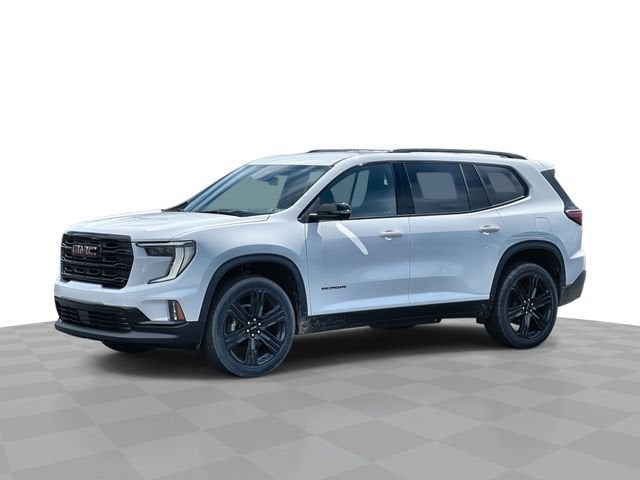 2025 GMC Acadia Elevation in Summit White — front three-quarter view