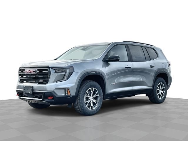 2026 GMC Acadia AT4 in Sterling Metallic — front three-quarter view