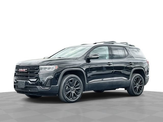 2023 GMC Acadia SLE in Ebony Twilight Metallic — front three-quarter view