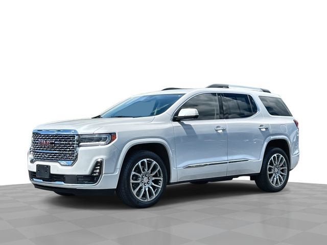 2023 GMC Acadia Denali in White Frost Tricoat — front three-quarter view