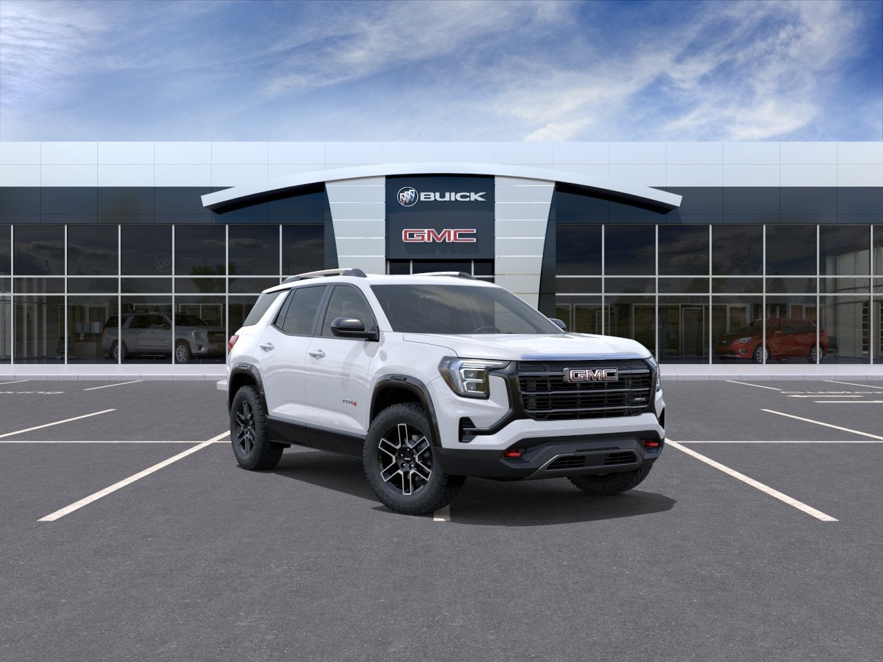 2027 GMC Terrain AWD AT4 in Summit White — front three-quarter view