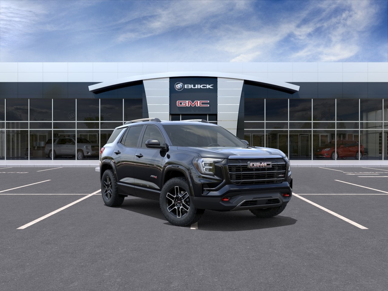 2027 GMC Terrain AWD AT4 in Ebony Twilight Metallic — front three-quarter view